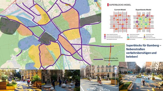 Vorschlag: Superblocks wie in Barcelona - Verkehrsberuhigung für Nebenstraßen