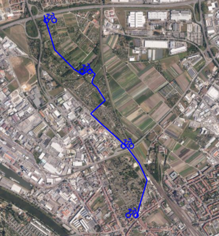 Vorschlag: Radschnellweg nach Hallstadt durchs Gleisdreieck