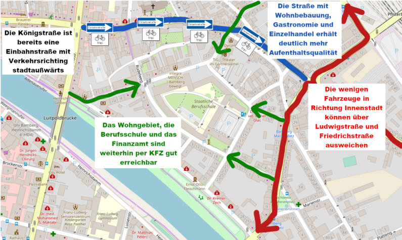 Vorschlag: Einbahnstraße Steinweg & vordere Nürnberger Straße