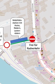 Übersicht der neuen Verkehrsführung Äußere Löwenstraße